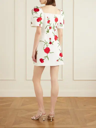 Carolina Herrera Embellished Floral Silk-faille Mini Dress | Thumbnail 3 Carolina Herrera Embellished Floral Silk-faille Mini Dress | Thumbnail 3