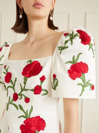 Carolina Herrera Embellished Floral Silk-faille Mini Dress | Thumbnail 4 Carolina Herrera Embellished Floral Silk-faille Mini Dress | Thumbnail 4