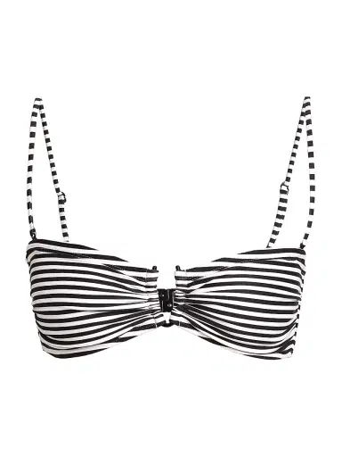 Nili Lotan Women's Striped Bandeau Bikini Top - Black Stripe | Thumbnail 1 Nili Lotan Women's Striped Bandeau Bikini Top - Black Stripe | Thumbnail 1
