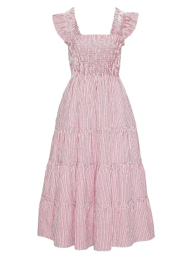 Hill House Home Women's The Ellie Nap Dress - Red Ticking Stripe - Size XXXXL | Thumbnail 1 Hill House Home Women's The Ellie Nap Dress - Red Ticking Stripe - Size XXXXL | Thumbnail 1