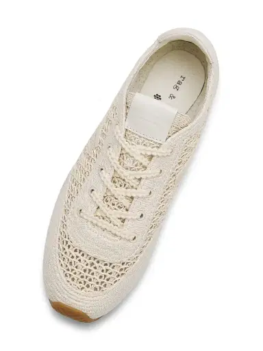 rag & bone Women's Retro Runner Ultra Slim Sneakers - Sea Salt Raffia | Thumbnail 4 rag & bone Women's Retro Runner Ultra Slim Sneakers - Sea Salt Raffia | Thumbnail 4