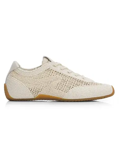rag & bone Women's Retro Runner Ultra Slim Sneakers - Sea Salt Raffia | Thumbnail 1 rag & bone Women's Retro Runner Ultra Slim Sneakers - Sea Salt Raffia | Thumbnail 1