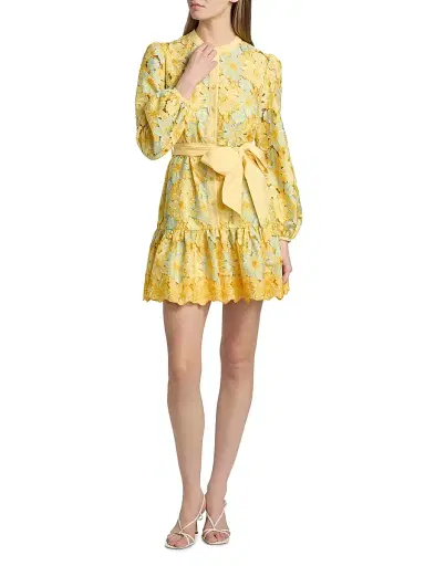 Milly Women's Nellie Bow-Detail Floral Lace Minidress | Thumbnail 2 Milly Women's Nellie Bow-Detail Floral Lace Minidress | Thumbnail 2