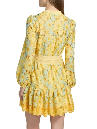 Milly Women's Nellie Bow-Detail Floral Lace Minidress | Thumbnail 5 Milly Women's Nellie Bow-Detail Floral Lace Minidress | Thumbnail 5