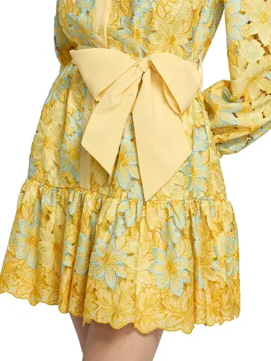 Milly Women's Nellie Bow-Detail Floral Lace Minidress | Thumbnail 6 Milly Women's Nellie Bow-Detail Floral Lace Minidress | Thumbnail 6