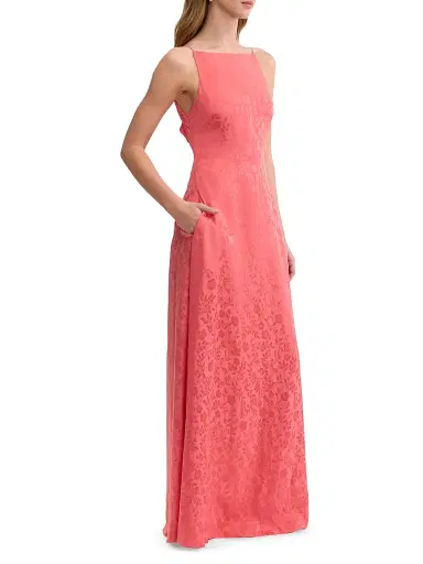 REBECCA TAYLOR Women's Emery Floral Silk-Blend A-Line Maxi Dress - Coral Blush | Thumbnail 3 REBECCA TAYLOR Women's Emery Floral Silk-Blend A-Line Maxi Dress - Coral Blush | Thumbnail 3