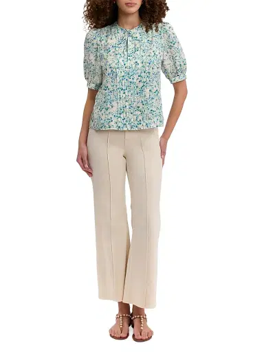 REBECCA TAYLOR Women's Bellamy Tieneck Floral Silk Blouse - Cream Multi - Size XL | Thumbnail 2 REBECCA TAYLOR Women's Bellamy Tieneck Floral Silk Blouse - Cream Multi - Size XL | Thumbnail 2