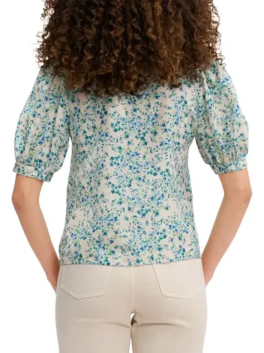 REBECCA TAYLOR Women's Bellamy Tieneck Floral Silk Blouse - Cream Multi - Size XL | Thumbnail 5 REBECCA TAYLOR Women's Bellamy Tieneck Floral Silk Blouse - Cream Multi - Size XL | Thumbnail 5