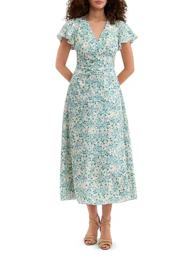 Rebecca Taylor Women's Bellamy Floral Silk A-Line Midi-Dress - Cream Multi | Thumbnail 2 Rebecca Taylor Women's Bellamy Floral Silk A-Line Midi-Dress - Cream Multi | Thumbnail 2