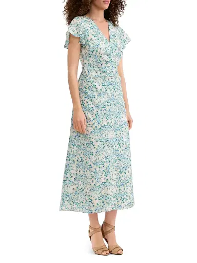 Rebecca Taylor Women's Bellamy Floral Silk A-Line Midi-Dress - Cream Multi | Thumbnail 3 Rebecca Taylor Women's Bellamy Floral Silk A-Line Midi-Dress - Cream Multi | Thumbnail 3