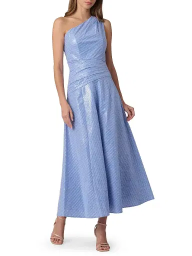 Shoshanna Women's Nikki Sequined One-Shoulder Gown - French Blue Optic | Thumbnail 2 Shoshanna Women's Nikki Sequined One-Shoulder Gown - French Blue Optic | Thumbnail 2