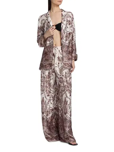 Kobi Halperin Women's Naomi Printed Twill Blouse - Natural Multi - Size Medium | Thumbnail 2 Kobi Halperin Women's Naomi Printed Twill Blouse - Natural Multi - Size Medium | Thumbnail 2