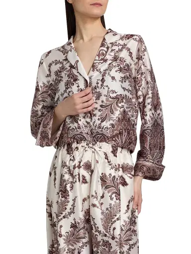 Kobi Halperin Women's Naomi Printed Twill Blouse - Natural Multi - Size Medium | Thumbnail 3 Kobi Halperin Women's Naomi Printed Twill Blouse - Natural Multi - Size Medium | Thumbnail 3
