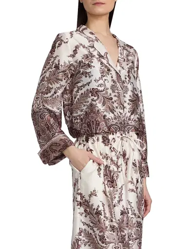 Kobi Halperin Women's Naomi Printed Twill Blouse - Natural Multi - Size Medium | Thumbnail 4 Kobi Halperin Women's Naomi Printed Twill Blouse - Natural Multi - Size Medium | Thumbnail 4