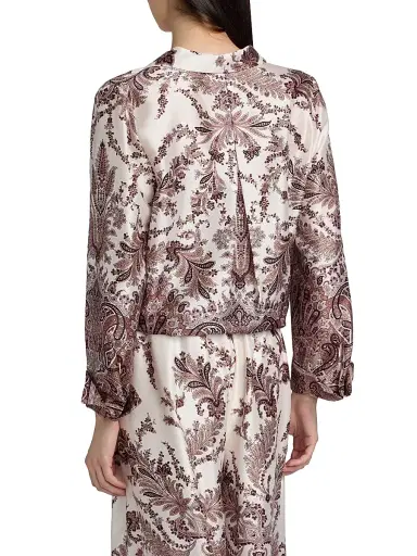 Kobi Halperin Women's Naomi Printed Twill Blouse - Natural Multi - Size Medium | Thumbnail 5 Kobi Halperin Women's Naomi Printed Twill Blouse - Natural Multi - Size Medium | Thumbnail 5