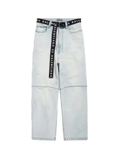 Balenciaga Men's Belted Jeans - Light Blue - Size 33 | Thumbnail 1 Balenciaga Men's Belted Jeans - Light Blue - Size 33 | Thumbnail 1