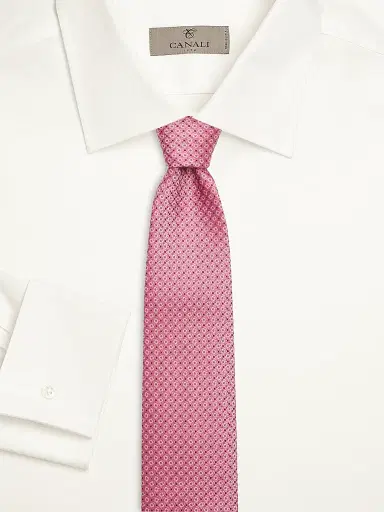 Canali Men's Geometric Woven Silk Tie | Thumbnail 2 Canali Men's Geometric Woven Silk Tie | Thumbnail 2