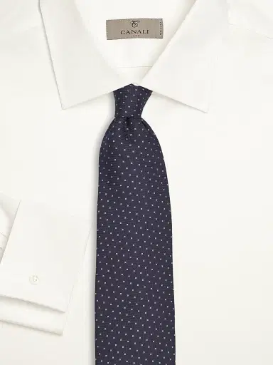 Canali Men's Light Squares Silk Tie - Blue | Thumbnail 2 Canali Men's Light Squares Silk Tie - Blue | Thumbnail 2