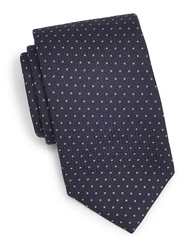 Canali Men's Light Squares Silk Tie - Blue | Thumbnail 1 Canali Men's Light Squares Silk Tie - Blue | Thumbnail 1