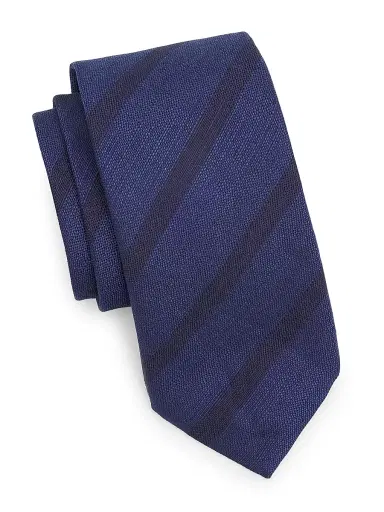 Canali Men's Striped Woven Silk Tie - Blue | Thumbnail 1 Canali Men's Striped Woven Silk Tie - Blue | Thumbnail 1