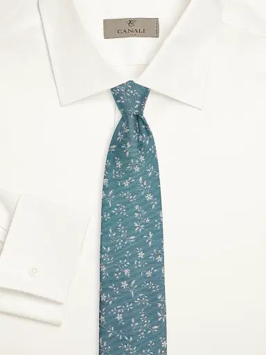 Canali Men's Floral Woven Silk Tie | Thumbnail 2 Canali Men's Floral Woven Silk Tie | Thumbnail 2