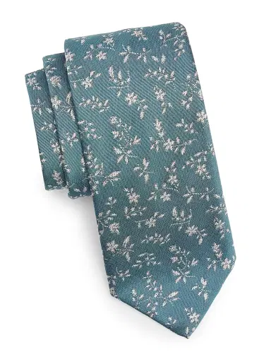 Canali Men's Floral Woven Silk Tie | Thumbnail 1 Canali Men's Floral Woven Silk Tie | Thumbnail 1