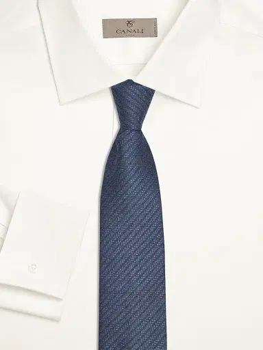 Canali Men's Herringbone Silk Tie - Light Blue | Thumbnail 2 Canali Men's Herringbone Silk Tie - Light Blue | Thumbnail 2
