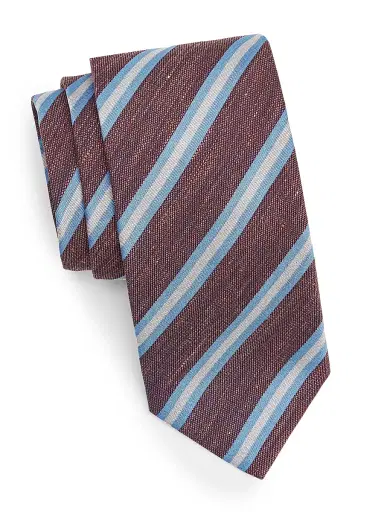Canali Men's Striped Woven Silk Tie - Blue | Thumbnail 1 Canali Men's Striped Woven Silk Tie - Blue | Thumbnail 1