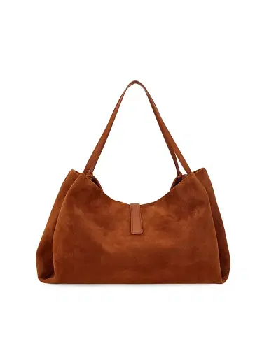 FERRAGAMO Women's Suede Gancini Tab Tote Bag - Naturale Resort | Thumbnail 3 FERRAGAMO Women's Suede Gancini Tab Tote Bag - Naturale Resort | Thumbnail 3