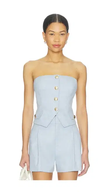 Generation Love Ellery Chambray Suiting Bustier | Thumbnail 1 Generation Love Ellery Chambray Suiting Bustier | Thumbnail 1