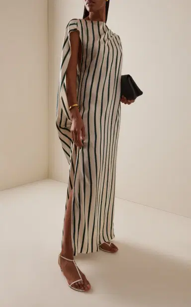 Bondi Born Cannes Asymmetric Striped Silk Maxi Dress | Thumbnail 2 Bondi Born Cannes Asymmetric Striped Silk Maxi Dress | Thumbnail 2