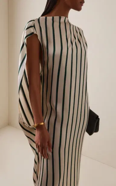 Bondi Born Cannes Asymmetric Striped Silk Maxi Dress | Thumbnail 3 Bondi Born Cannes Asymmetric Striped Silk Maxi Dress | Thumbnail 3