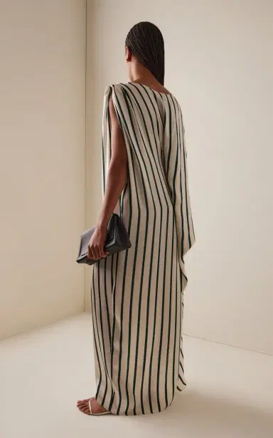 Bondi Born Cannes Asymmetric Striped Silk Maxi Dress | Thumbnail 4 Bondi Born Cannes Asymmetric Striped Silk Maxi Dress | Thumbnail 4