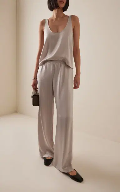 Leset Barb Satin Wide-Leg Pants | Thumbnail 2 Leset Barb Satin Wide-Leg Pants | Thumbnail 2