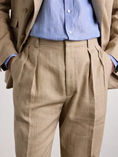 Ralph Lauren Purple Label Straight-Leg Pleated Linen, Cotton and Silk-Blend Suit Trousers - Men | Thumbnail 5 Ralph Lauren Purple Label Straight-Leg Pleated Linen, Cotton and Silk-Blend Suit Trousers - Men | Thumbnail 5