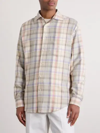 Ralph Lauren Purple Label Checked Hemp and Cotton-Blend Twill Shirt - Men | Thumbnail 3 Ralph Lauren Purple Label Checked Hemp and Cotton-Blend Twill Shirt - Men | Thumbnail 3