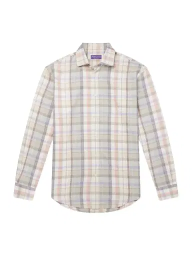 Ralph Lauren Purple Label Checked Hemp and Cotton-Blend Twill Shirt - Men | Thumbnail 1 Ralph Lauren Purple Label Checked Hemp and Cotton-Blend Twill Shirt - Men | Thumbnail 1