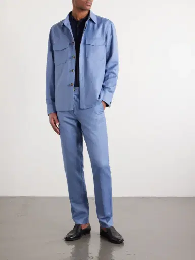 Canali Wool and Linen-Blend Twill Shirt - Men | Thumbnail 2 Canali Wool and Linen-Blend Twill Shirt - Men | Thumbnail 2