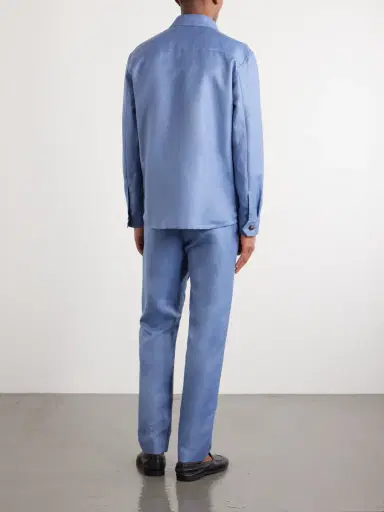 Canali Wool and Linen-Blend Twill Shirt - Men | Thumbnail 4 Canali Wool and Linen-Blend Twill Shirt - Men | Thumbnail 4