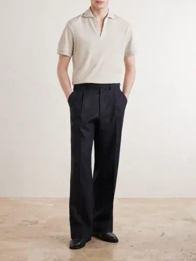 Stòffa Wide-Leg Pleated Linen Trousers - Men | Thumbnail 2 Stòffa Wide-Leg Pleated Linen Trousers - Men | Thumbnail 2