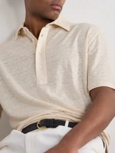 Ralph Lauren Purple Label Logo-Embroidered Linen-Jersey Polo Shirt - Men | Thumbnail 5 Ralph Lauren Purple Label Logo-Embroidered Linen-Jersey Polo Shirt - Men | Thumbnail 5