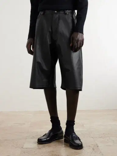 424 Straight-Leg Leather Shorts - Men | Thumbnail 3 424 Straight-Leg Leather Shorts - Men | Thumbnail 3