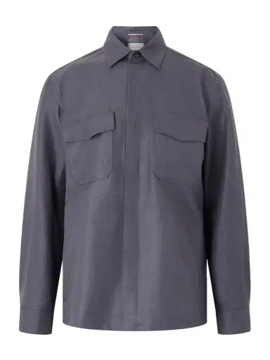 Canali Wool and Linen-Blend Twill Shirt - Men | Thumbnail 1 Canali Wool and Linen-Blend Twill Shirt - Men | Thumbnail 1