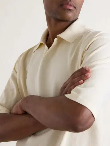 Auralee Knitted Silk Polo Shirt - Men | Thumbnail 5 Auralee Knitted Silk Polo Shirt - Men | Thumbnail 5