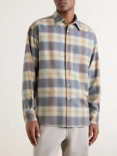 Auralee Checked Wool-Poplin Shirt - Men | Thumbnail 3 Auralee Checked Wool-Poplin Shirt - Men | Thumbnail 3