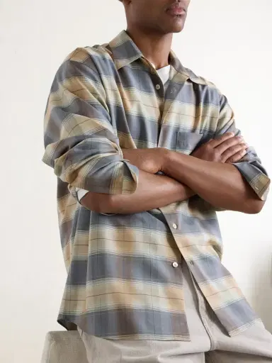 Auralee Checked Wool-Poplin Shirt - Men | Thumbnail 5 Auralee Checked Wool-Poplin Shirt - Men | Thumbnail 5