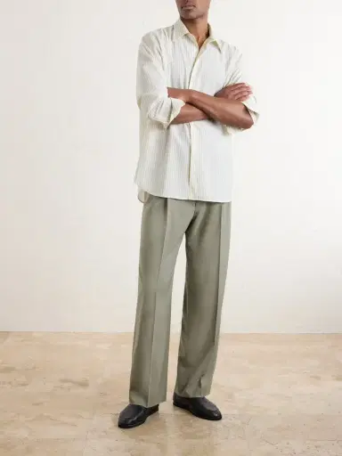 Auralee Striped Wool-Poplin Shirt - Men | Thumbnail 2 Auralee Striped Wool-Poplin Shirt - Men | Thumbnail 2