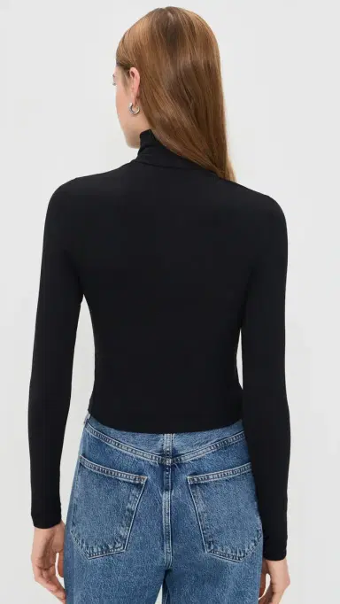 James Perse Cropped Long Sleeve Half Zip Black 3 | Thumbnail 3 James Perse Cropped Long Sleeve Half Zip Black 3 | Thumbnail 3