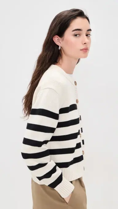 Jenni Kayne Mirren triped Cardigan /Black Stripe | Thumbnail 4 Jenni Kayne Mirren triped Cardigan /Black Stripe | Thumbnail 4