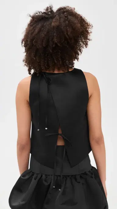 Ganni Duchesse Satin Crossover Open Back Top | Thumbnail 3 Ganni Duchesse Satin Crossover Open Back Top | Thumbnail 3